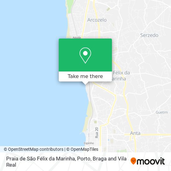Praia de São Félix da Marinha map