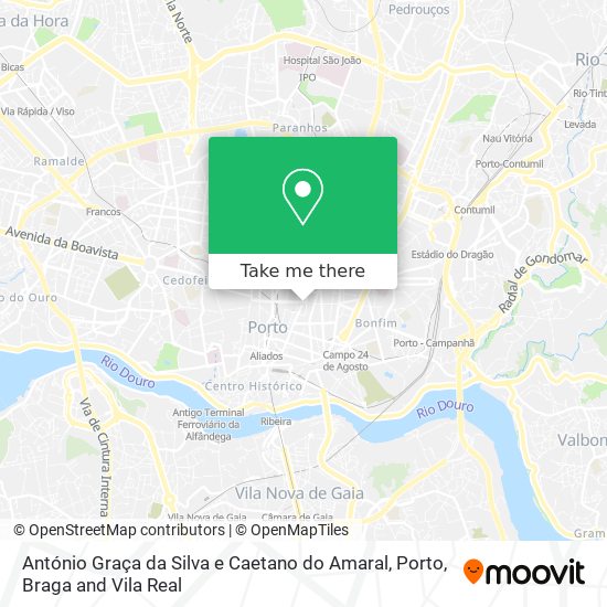 António Graça da Silva e Caetano do Amaral mapa