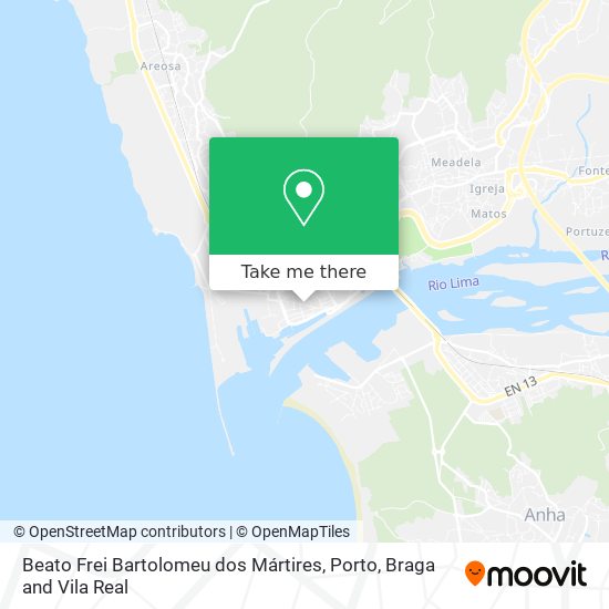 Beato Frei Bartolomeu dos Mártires mapa
