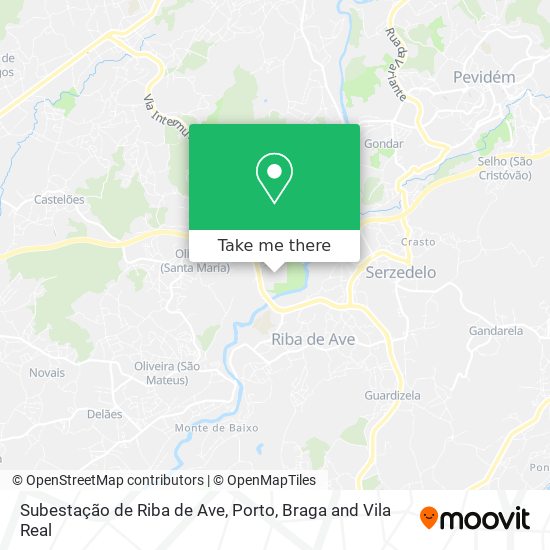 Subestação de Riba de Ave mapa