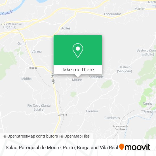 Salão Paroquial de Moure mapa