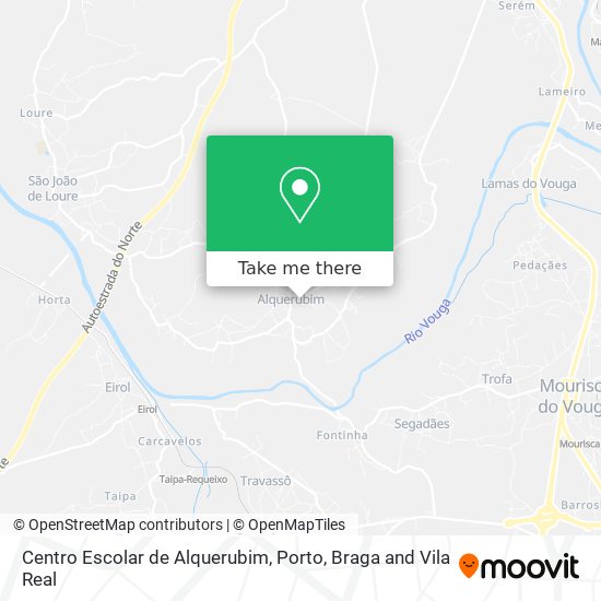 Centro Escolar de Alquerubim mapa