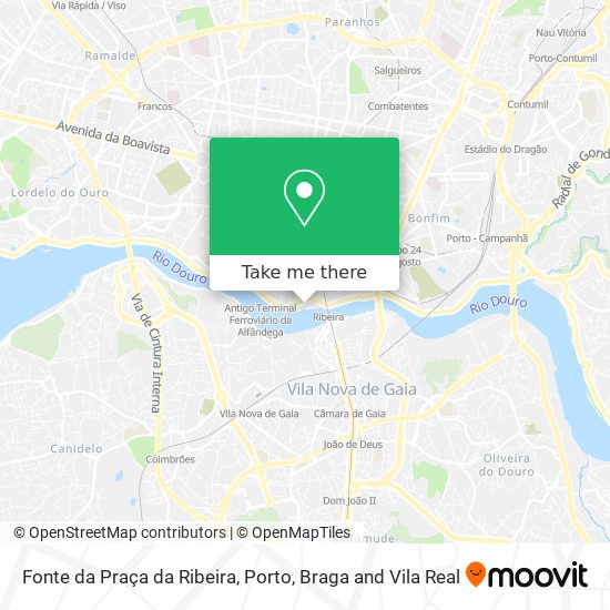 Fonte da Praça da Ribeira mapa