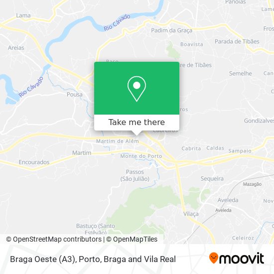 Braga Oeste (A3) map