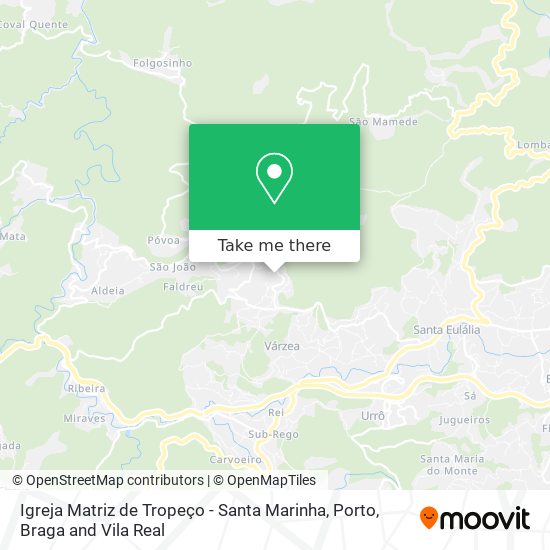 Igreja Matriz de Tropeço - Santa Marinha mapa