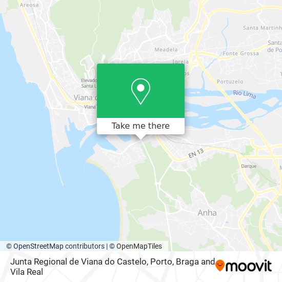 Junta Regional de Viana do Castelo mapa
