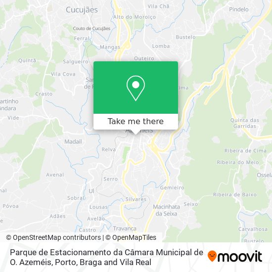 Parque de Estacionamento da Câmara Municipal de O. Azeméis mapa