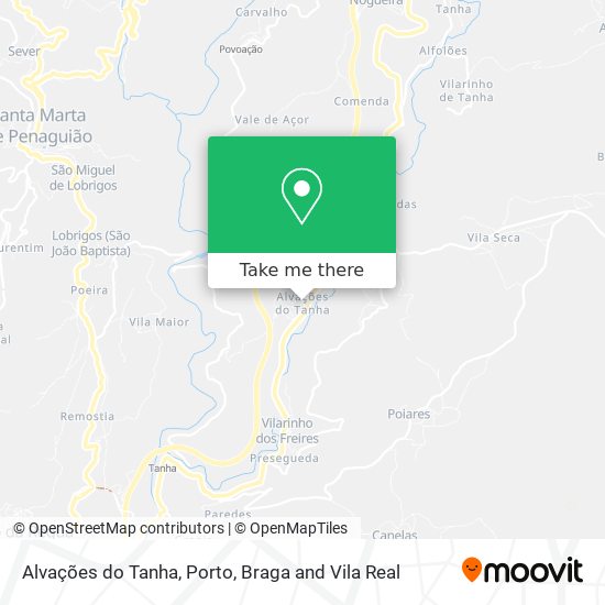 Alvações do Tanha mapa
