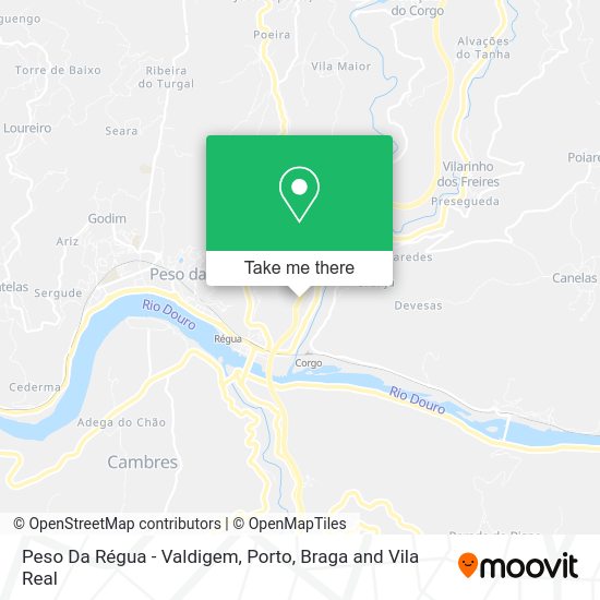 Peso Da Régua - Valdigem map