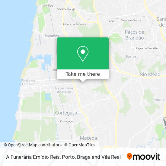 A Funerária Emídio Reis mapa