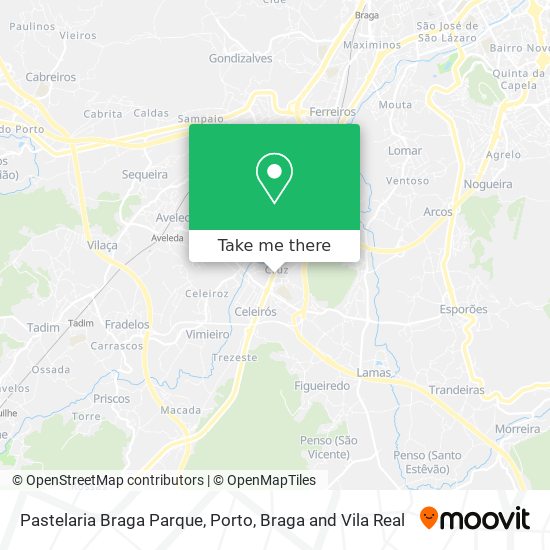 Pastelaria Braga Parque map