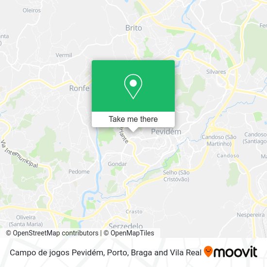 Campo de jogos Pevidém mapa