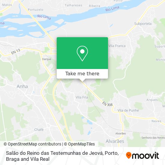Salão do Reino das Testemunhas de Jeová mapa