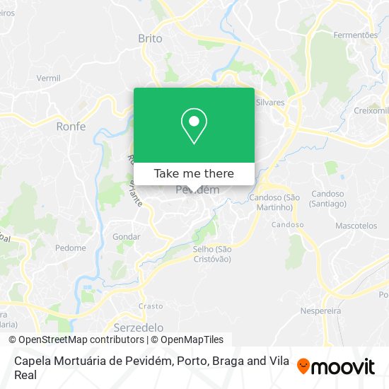 Capela Mortuária de Pevidém mapa