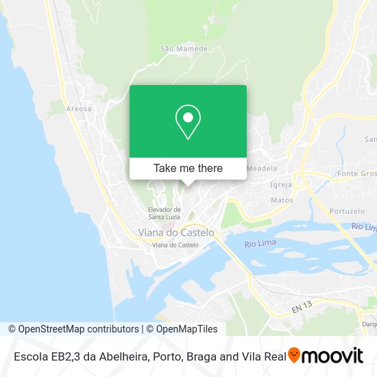 Escola EB2,3 da Abelheira mapa