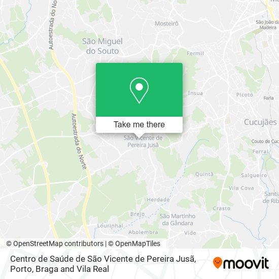 Centro de Saúde de São Vicente de Pereira Jusã map