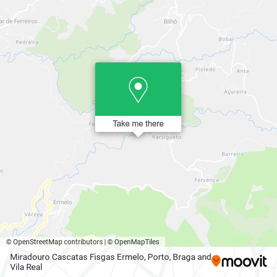 Miradouro Cascatas Fisgas Ermelo map