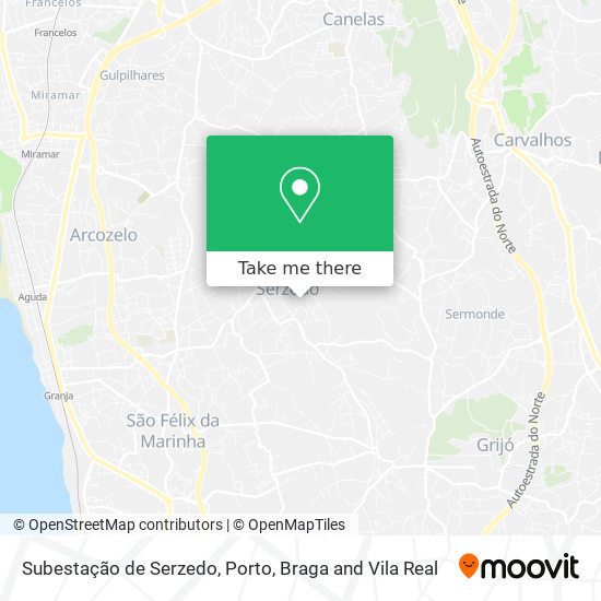 Subestação de Serzedo mapa