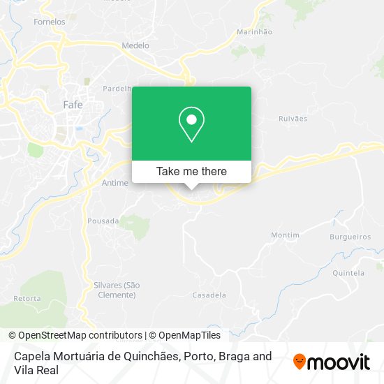 Capela Mortuária de Quinchães mapa