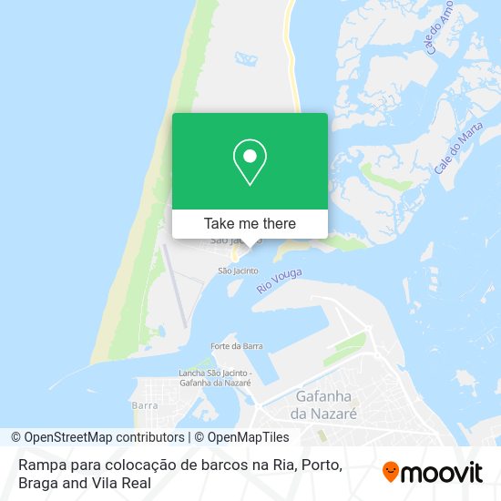 Rampa para colocação de barcos na Ria mapa
