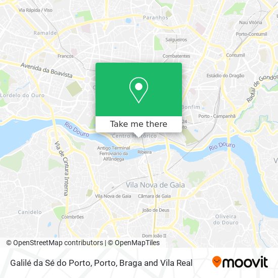 Galilé da Sé do Porto map