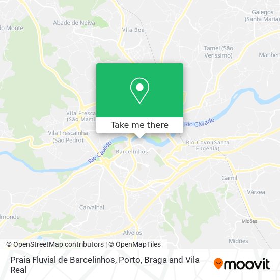 Praia Fluvial de Barcelinhos mapa