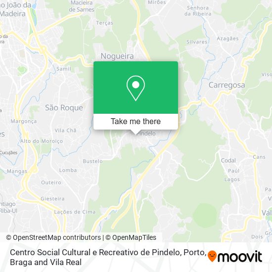 Centro Social Cultural e Recreativo de Pindelo map