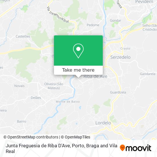 Junta Freguesia de Riba D'Ave mapa