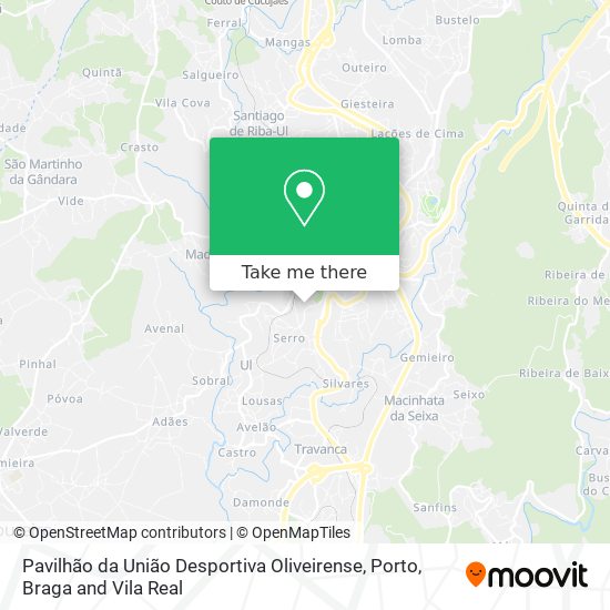 Pavilhão da União Desportiva Oliveirense mapa