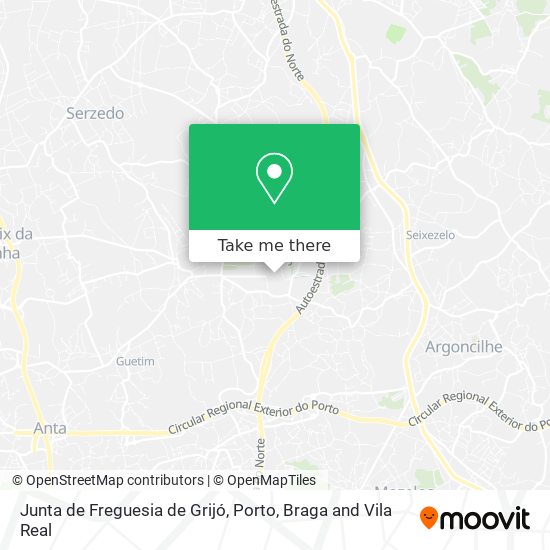 Junta de Freguesia de Grijó mapa