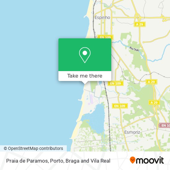 Praia de Paramos map