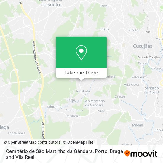 Cemitério de São Martinho da Gândara mapa