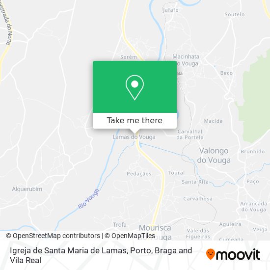 Igreja de Santa Maria de Lamas mapa