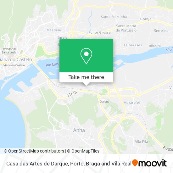 Casa das Artes de Darque mapa