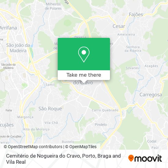 Cemitério de Nogueira do Cravo map