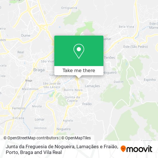 Junta da Freguesia de Nogueira, Lamaçães e Fraião map