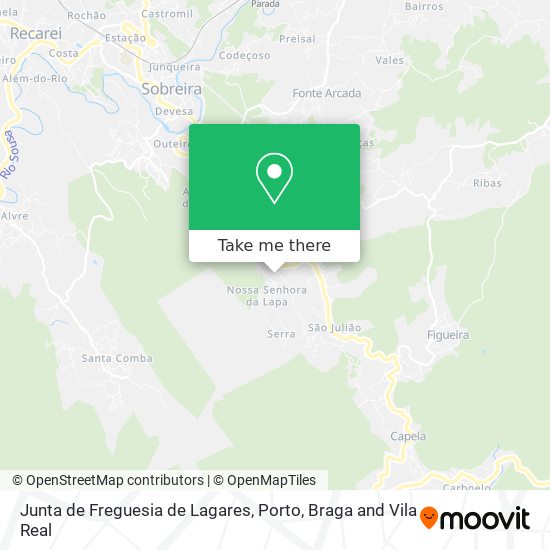 Junta de Freguesia de Lagares mapa