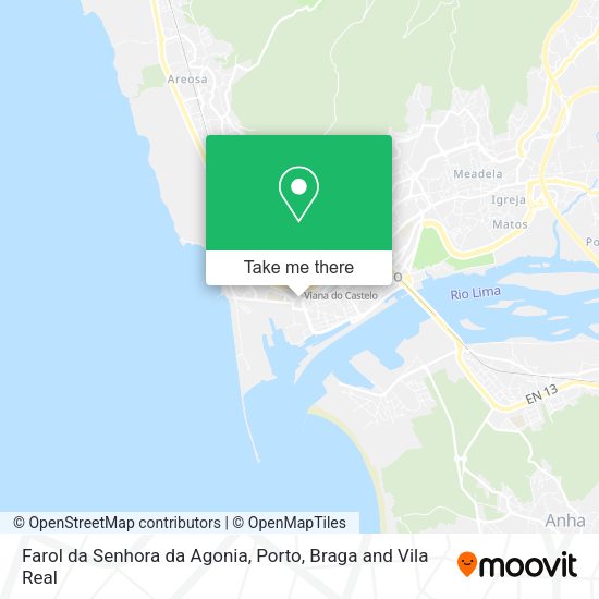 Farol da Senhora da Agonia mapa