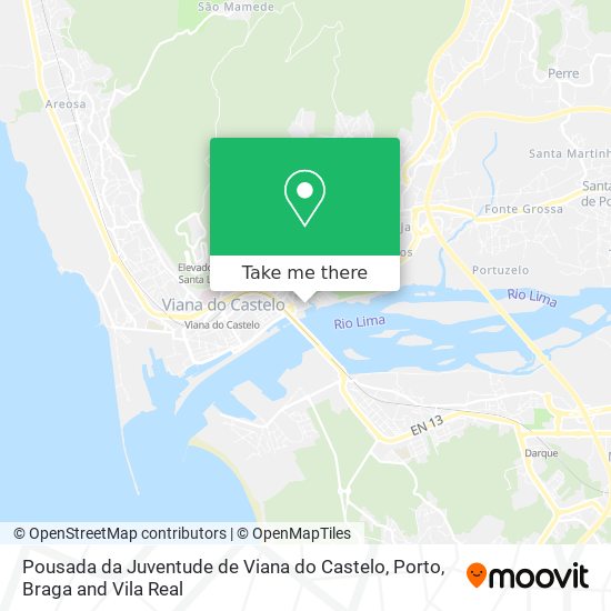 Pousada da Juventude de Viana do Castelo mapa