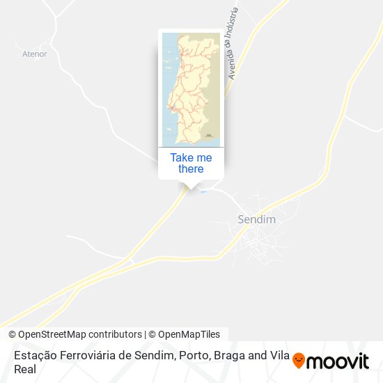Estação Ferroviária de Sendim mapa