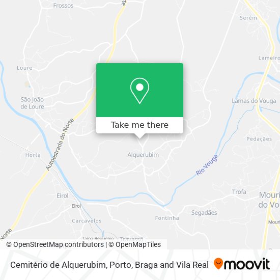 Cemitério de Alquerubim mapa