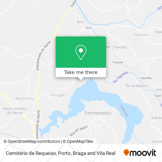 Cemitério de Requeixo mapa