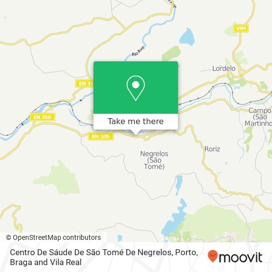 Centro De Sáude De São Tomé De Negrelos map