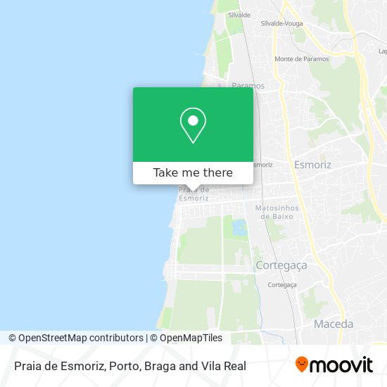 Praia de Esmoriz map