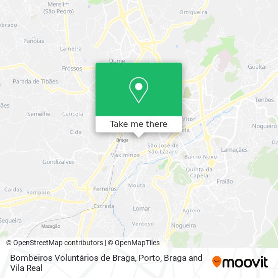 Bombeiros Voluntários de Braga map