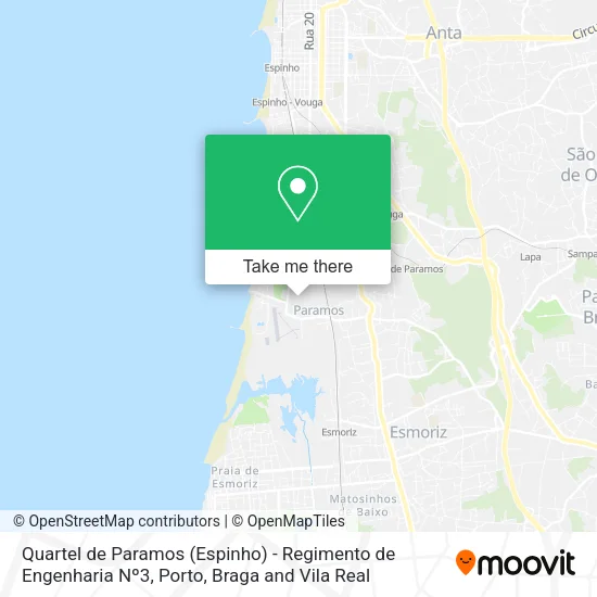Quartel de Paramos (Espinho) - Regimento de Engenharia Nº3 map