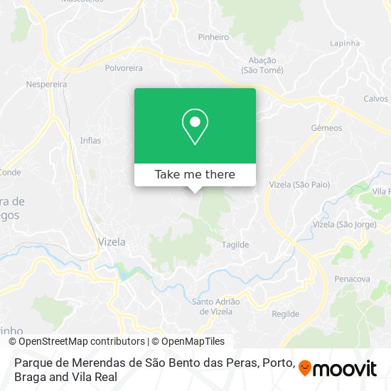 Parque de Merendas de São Bento das Peras mapa