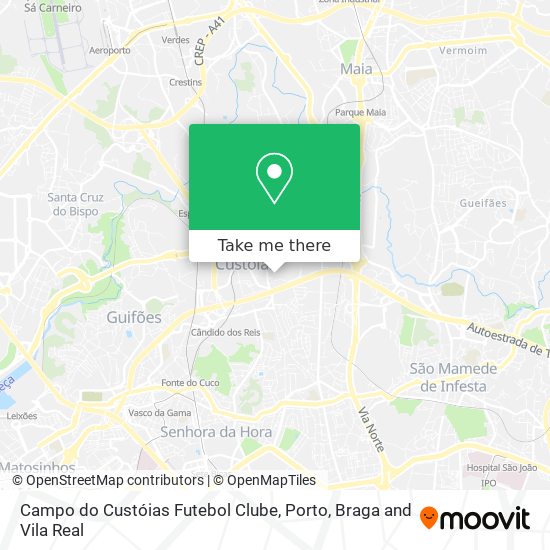 Campo do Custóias Futebol Clube map