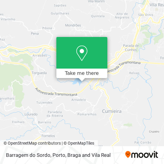 Barragem do Sordo mapa