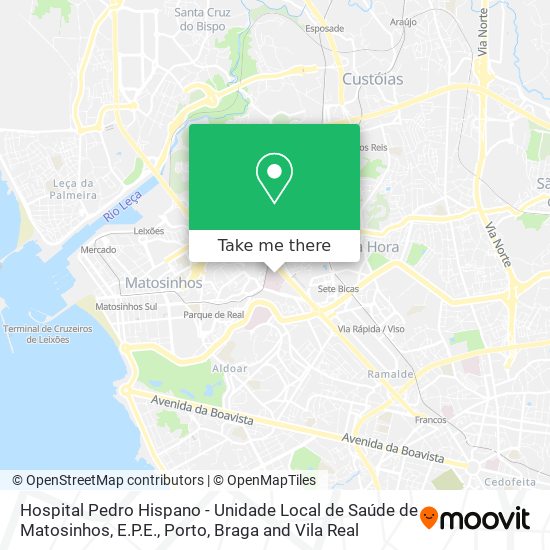 Hospital Pedro Hispano - Unidade Local de Saúde de Matosinhos, E.P.E. map
